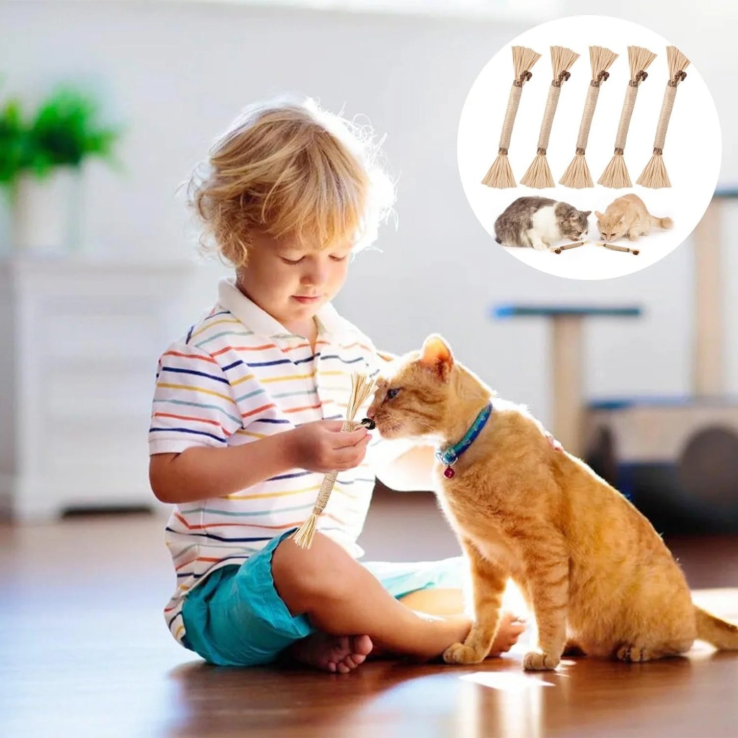 Natural Silvervine Cat Chew Sticks for Dental Health, Stress Relief, and Interactive Play, Breath-Freshening Chews for Kittens and Adult Cats, Safe and All-Natural Cat Toys