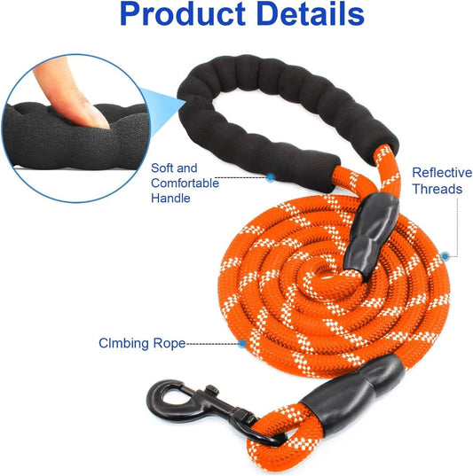 Double Dog Leash for Walking Two Dogs, Dual Shock-Absorbing Bungee Leash with 360° Swivel, Anti-Tangle Reflective Nylon Walking Training Lead for Medium and Large Dogs, 18–121 lbs, Black