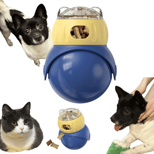 Interactive Treat Dispensing Puzzle Ball Toy for Cats and Dogs, Durable BPA-Free Plastic Slow Feeder, Wobble Design for Mental Stimulation, Boredom Relief, and Daily Enrichment