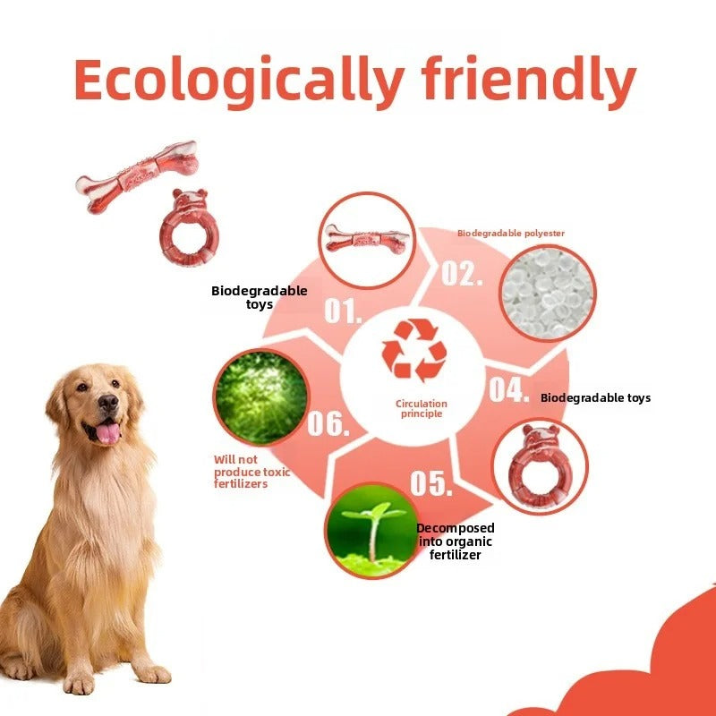 Eco-Friendly Degradable Dog Chew Toys Set for Large and Medium Dogs, Bite Resistant Panda Ring and Bone Style Chewing Toys, Durable Textured Dog Toys for Daily Play and Dental Support