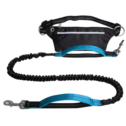 Multifunctional Reflective Dog Walking Waist Bag with Long Adjustable Leash, Ideal for Running, Jogging, Hiking, Outdoor Training and Daily Dog Walks