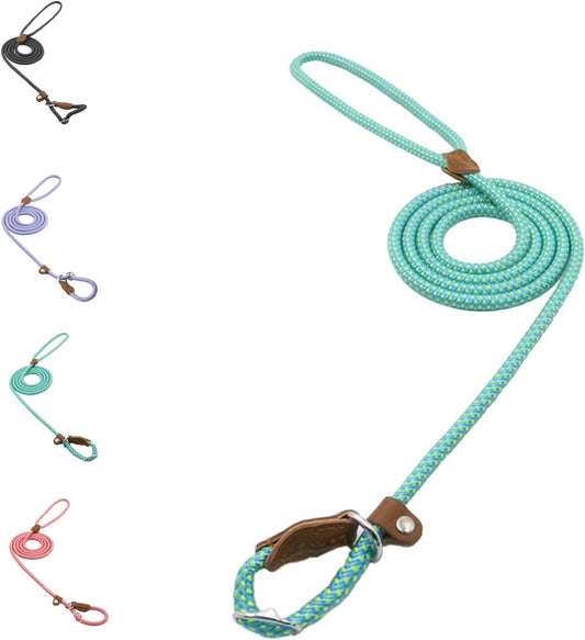No-Pull Slip Lead Dog Training Leash, Heavy-Duty Nylon 4.9ft Walking Lead for Large and Medium Dogs, Anti-Choke Reflective Pet Control Leash for Safe Daily Walks and Outdoor Training