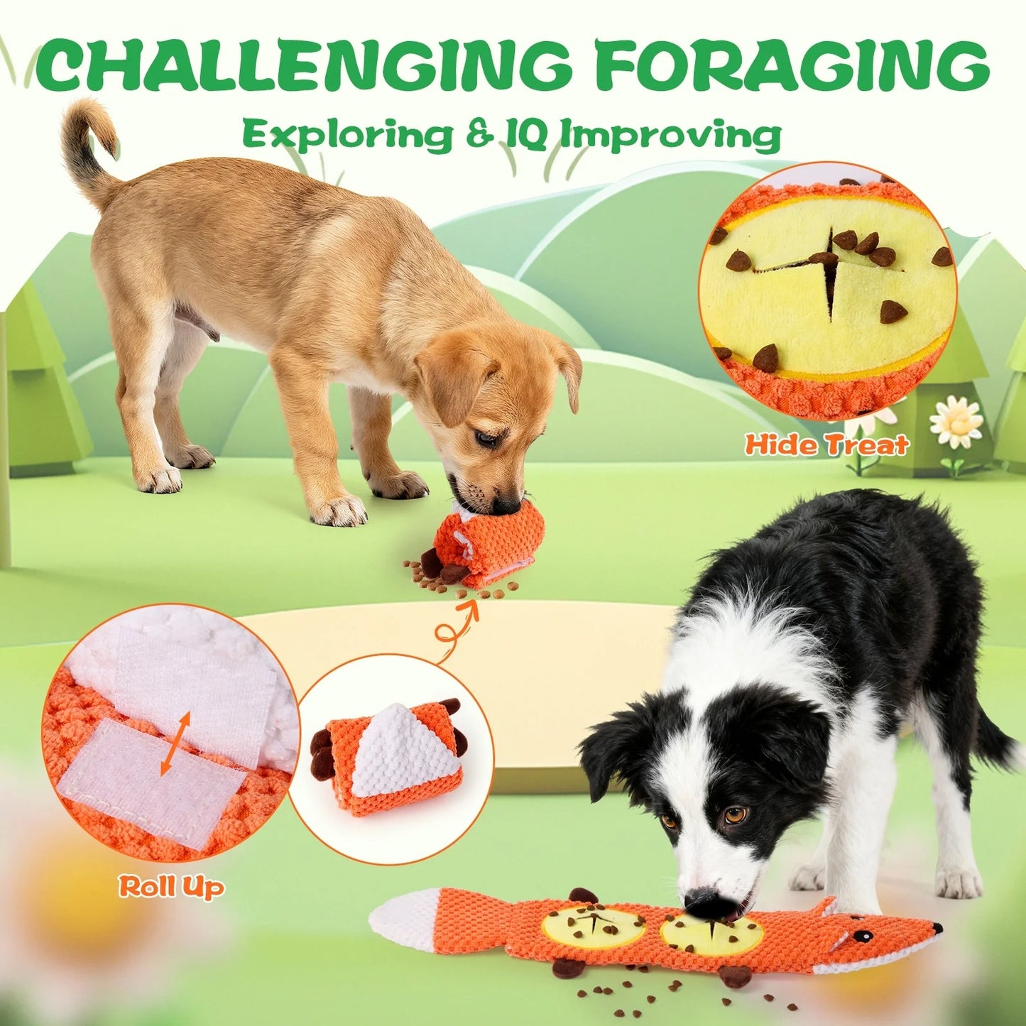 2-Pack Interactive Dog Chew Toys for Small & Medium Breeds, Squeaky Plush Toys for Teething, Mental Stimulation, Boredom Relief, Durable Safe Non-Stuffing Dog Toys